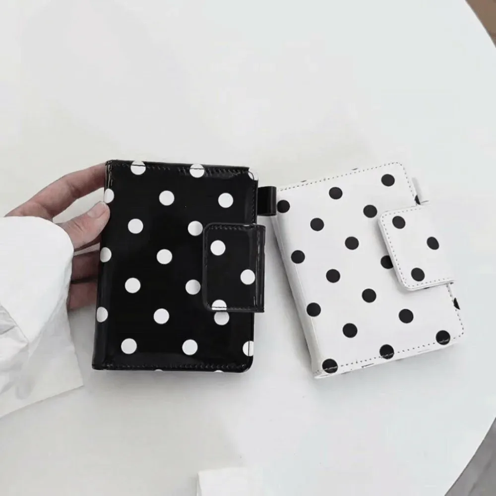 porte-passeport multifonctionnel à pois noir et blanc, design fin, sac de rangement pour cartes, léger, avec plusieurs emplacements pour cartes