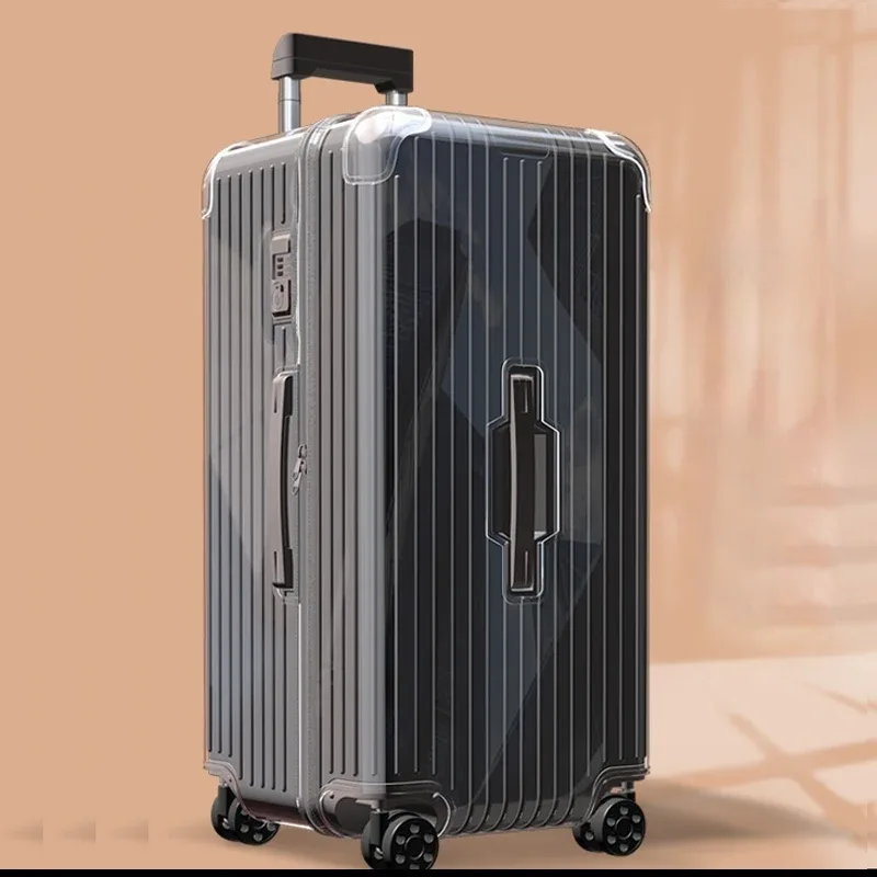 housse transparente pour valise rimowa clear protective cover essential trunk plus 33 pouces, housse de protec