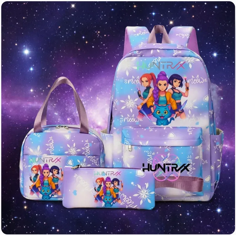 sacs d'école imprimés kpop demon hunters pour enfants, sacs à dos pour ordinateur portable pour adolescentes et garçons, sacs de voyage pour femmes
