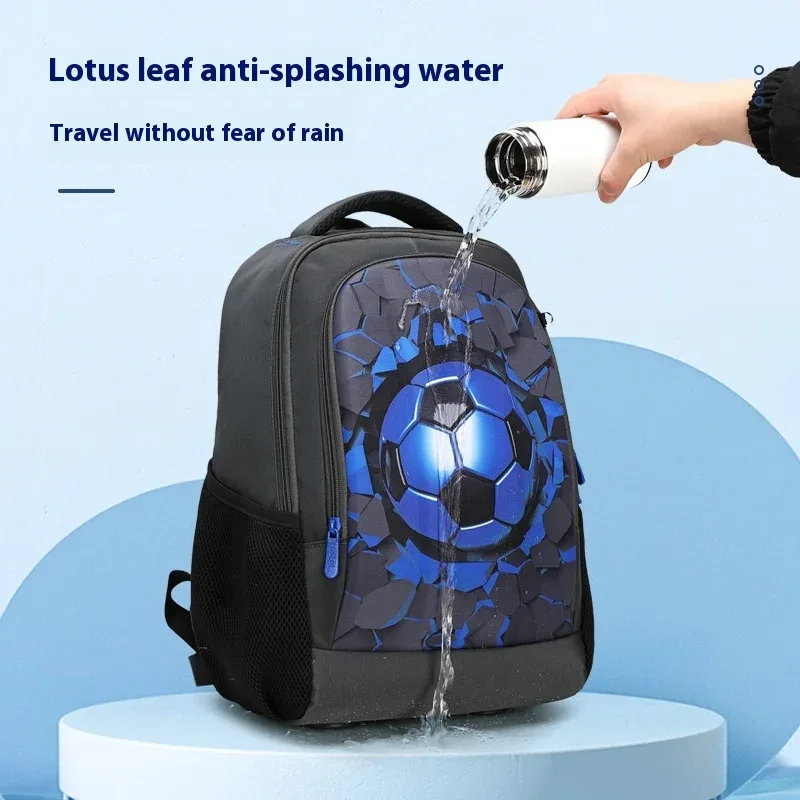 sacs à dos de football noirs pour garçons, sacs à dos orthopédiques à coque rigide pour collégiens, sacs à livres multifonctionnels avec chargeur usb