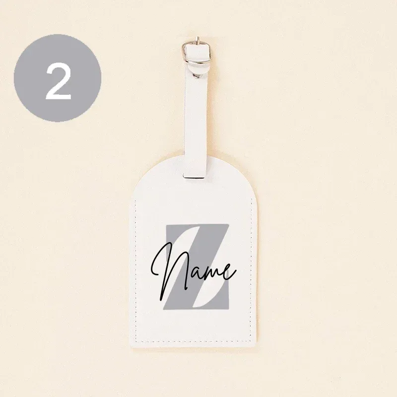 étiquette de bagage monogramme personnalisée en pu, initiale avec nom en cuir pour valise, bagages, sac à main, étiquette de sac de voyage, meilleurs cadeaux