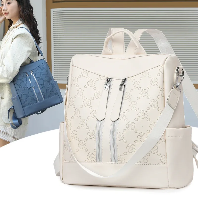sac à dos antivol de grande capacité pour femmes, sac à main de voyage en cuir, sac à bandoulière élégant pour dames, travail, collège, usage quotidien