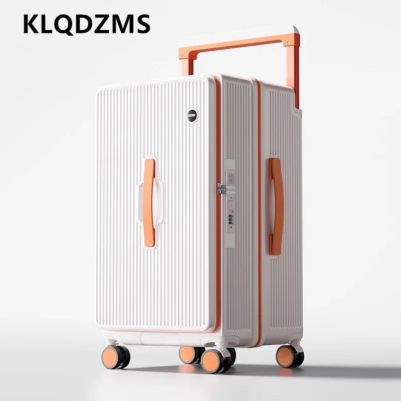 klqdzms bagage roulant capacité surdimensionnée boîtier de chariot abs + boîte d'embarquement pc 20 "24" 26 "28" 30 "32 pouces valise de voyage pour femmes