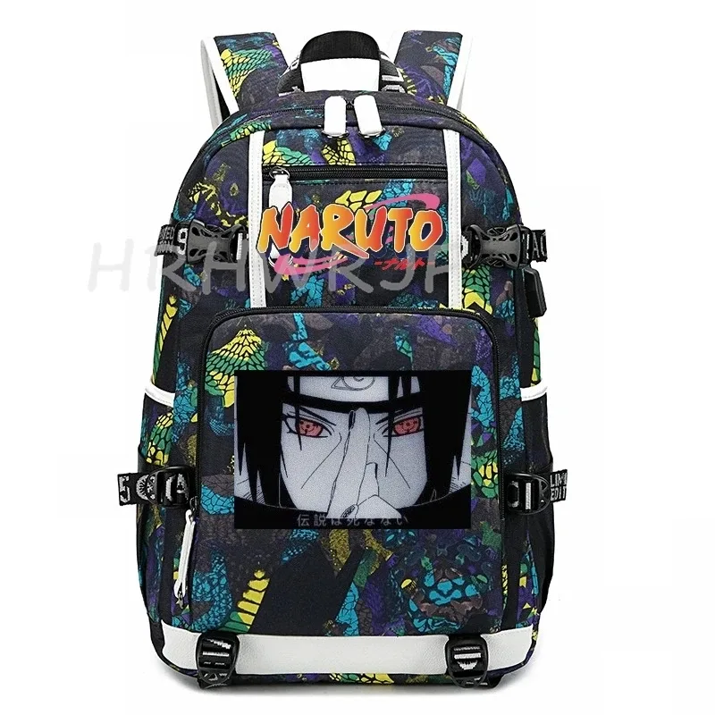 sac à dos uzumaki naruto uchiha sasuke, sac à dos d'école orthopédique camouflage, sac à dos imperméable pour lycée, mochila infantil