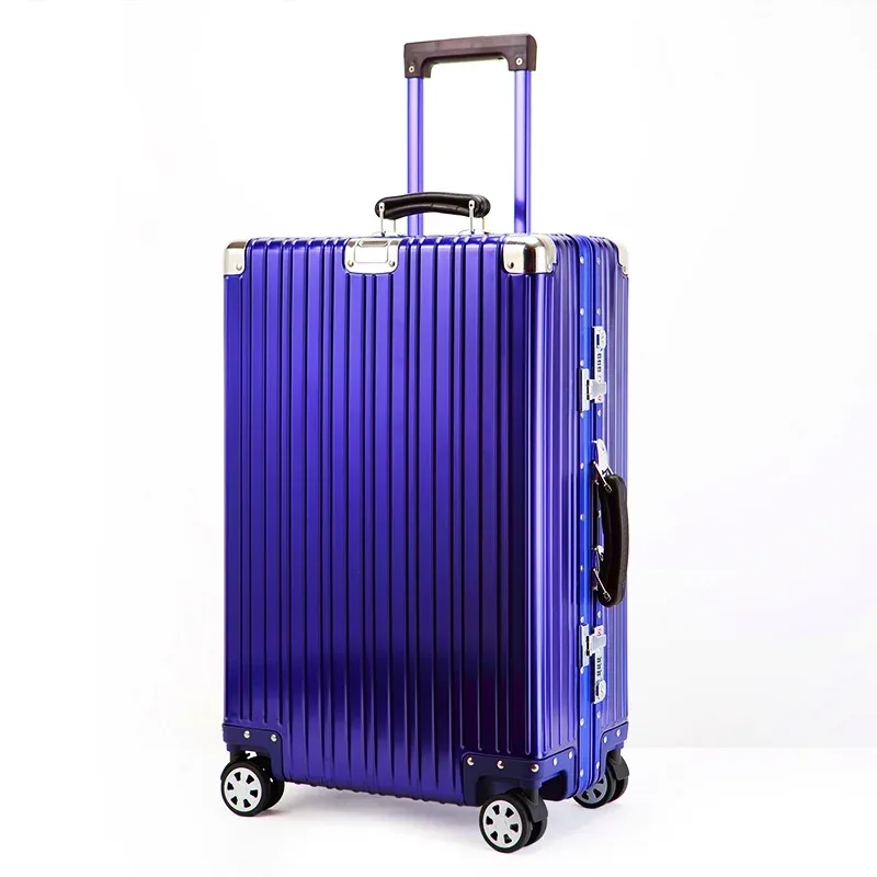 valise de voyage en alliage d'aluminium-magnésium de haute qualité, bagage à roulettes 20/24/26/29'', valise rétro à roulettes, bagage à main pour l'embarquement