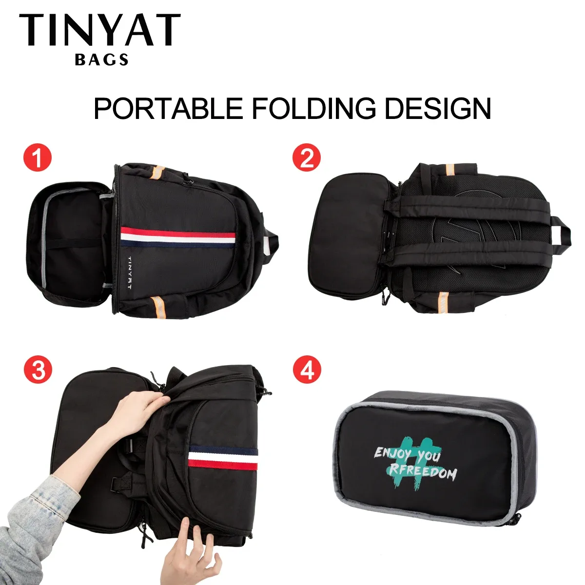 tinyat sac à dos de sport sac étanche pour femme sac à main de retour à l'école sac à dos de voyage pliable pour hommes avec rangement de chaussures pour salle de sport