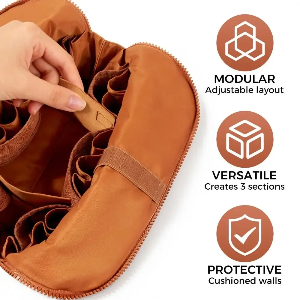 nouvelle trousse de maquillage de voyage grande capacité, 27 poches, séparateurs réglables, trousse à cosmétiques pratique, pochette de rangement portable pour femmes