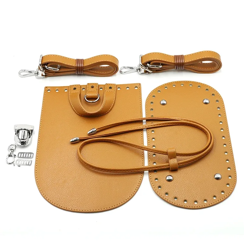 1 ensemble de sacs à main faits à la main pour femmes, sac de couture, housse en cuir avec trous, accessoires de bricolage pour sac à dos tricoté