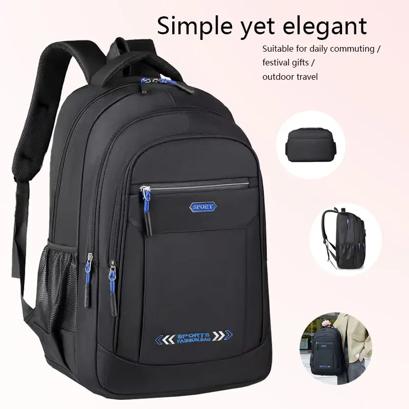 Sac à dos de style neutre pour hommes et femmes, adapté aux étudiants en voyage et d'affaires. Sac à double épaule en nylon