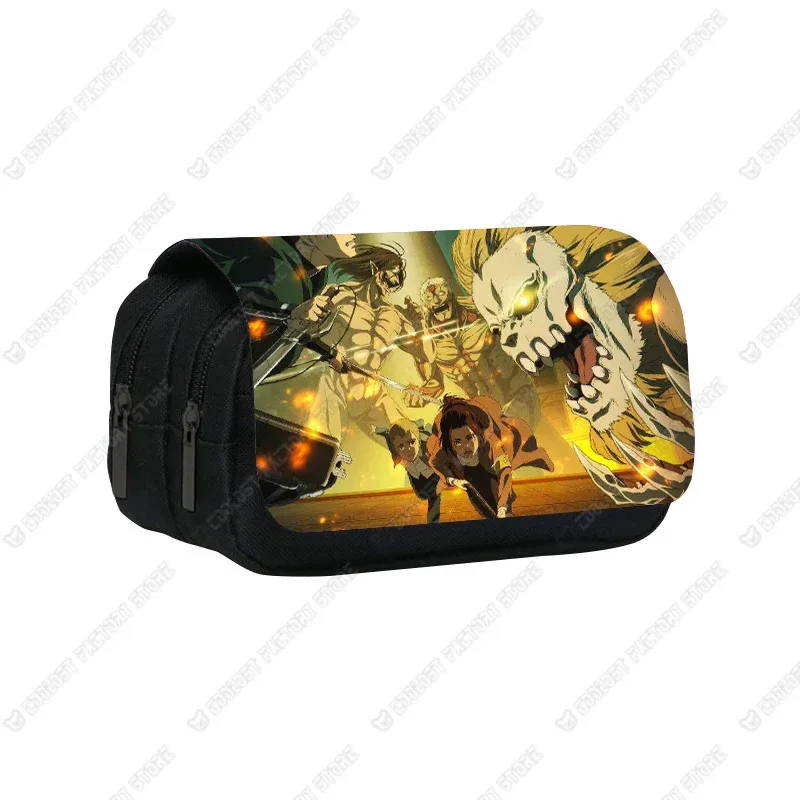 trousse à cosmétiques shingeki no kyojin, sac à stylos, levi eren, boîte à crayons, porte-brosse, étuis scolaires, anime attack on titan