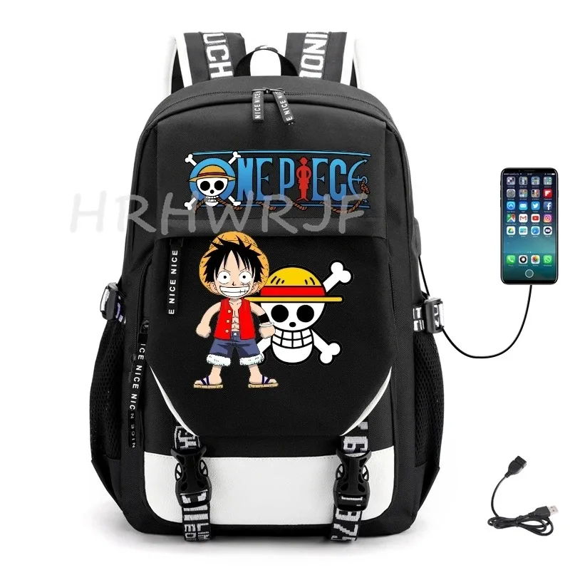 sac à dos one piece en nylon monkey d luffy pour femmes et hommes, sacs d'école décontractés pour voyage en plein air, sac à dos de randonnée, mochilas de sport