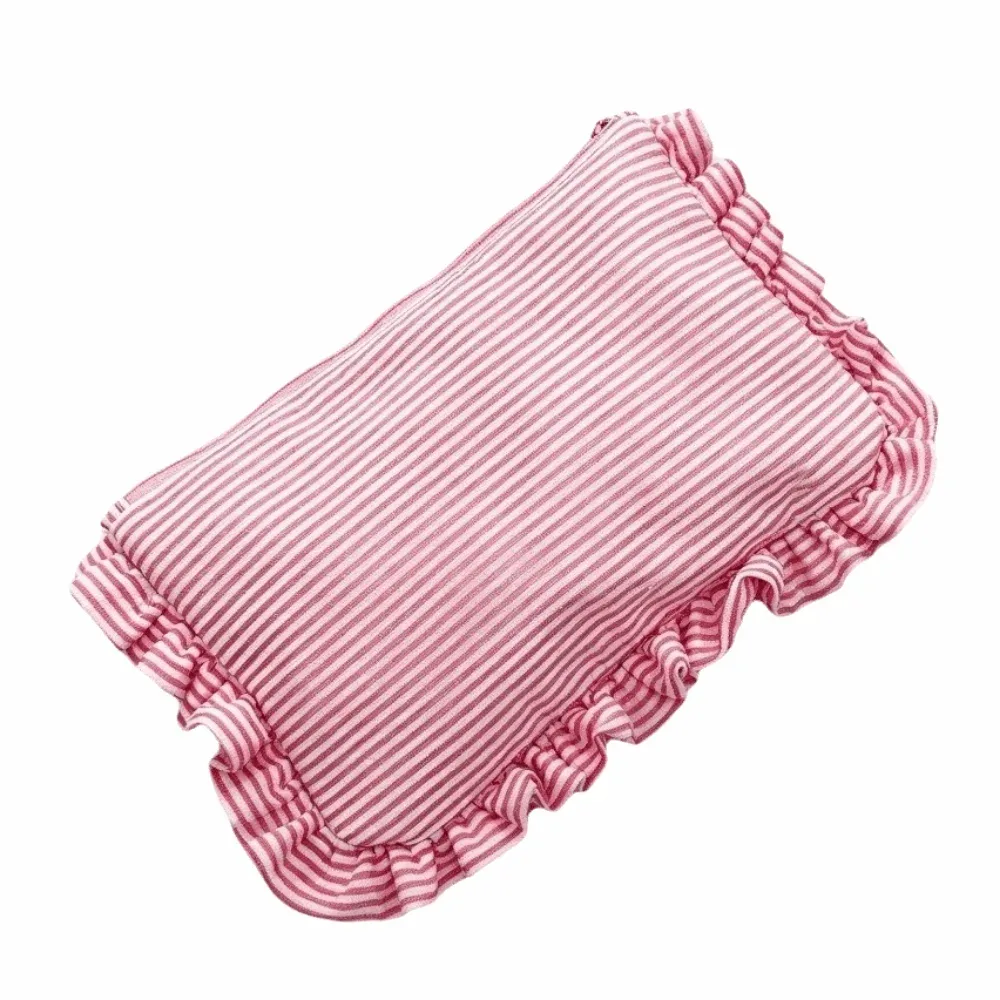 sac à cosmétiques décontracté pour femmes, motif rayé, sac à cosmétiques portable à motif rayé, fermeture éclair, organisateur de maquillage léger