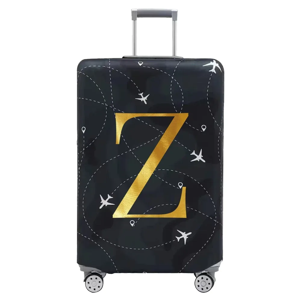 housse de protection pour compartiment à bagages, série de lettres, housse anti-poussière en tissu noir résistant à l'usure pour étui de voyage de 18 à 32 pouces