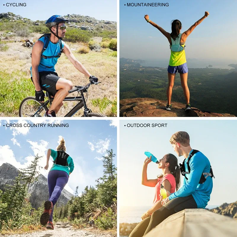 sac à dos ultraléger pour hommes, 5l, pour course en plein air, gilet d'hydratation, jogging, respirant, pour marathon, vélo, bouteille d'eau, 500ml