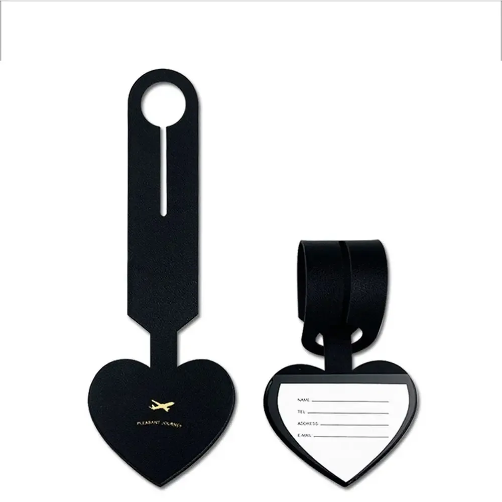 étiquette de valise d'avion en forme d'amour, étiquette de bagage en pu, accessoires de voyage, étiquette d'adresse, étiquettes de nom de bagage, carte d'embarquement