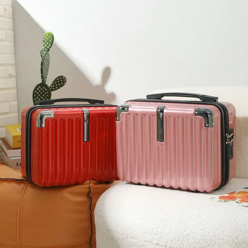 mini valise de voyage étanche avec fermeture éclair, boîtes de rangement portables, valise de maquillage, bagages pour enfants, 14 ", nouveau