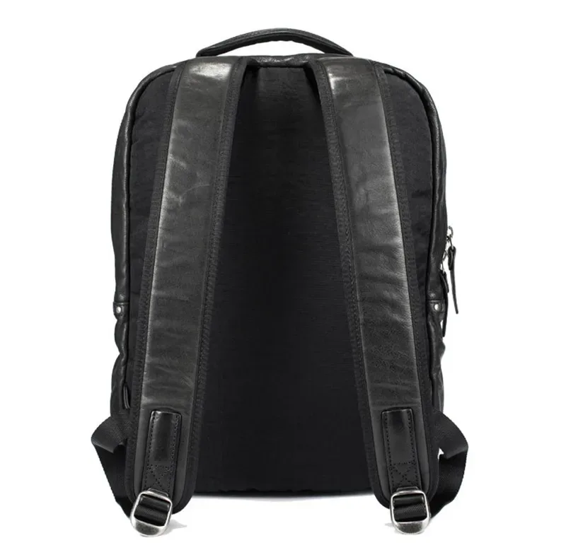sac à dos décontracté de haute qualité en cuir véritable pour hommes et femmes, sac à dos de voyage de luxe en cuir de vache souple pour adolescents, sac à dos noir pour ordinateur portable