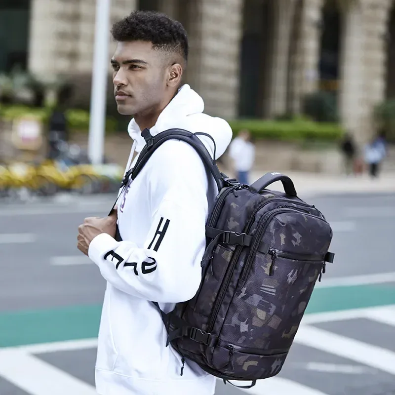 OZUKO-Sac à dos pour ordinateur portable 17 pouces pour homme, multifonction, étanche, chargement USB, grande capacité