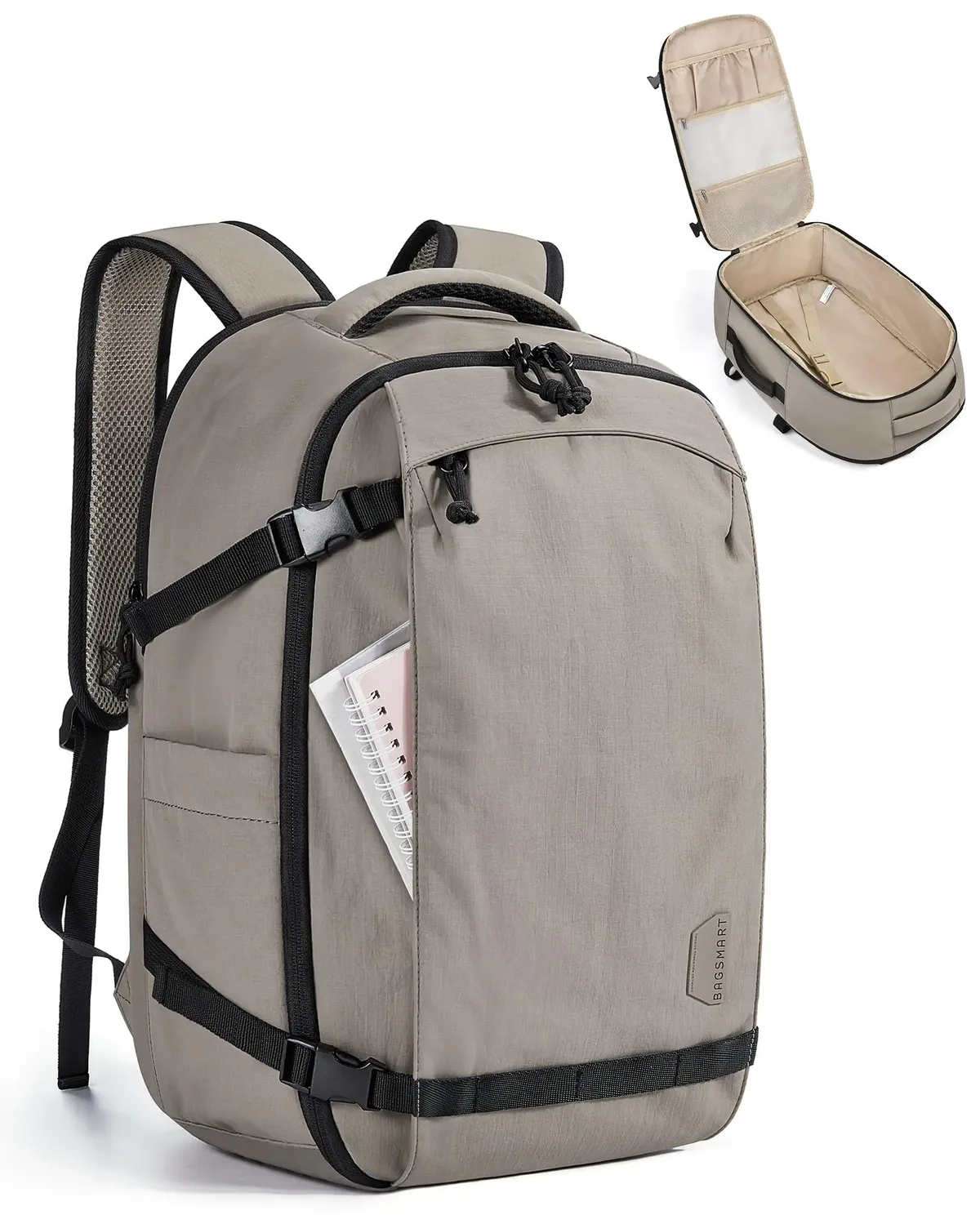 bagsmart sac à dos de voyage pour femmes 30l sac de voyage tsa approuvé au vol sac à dos de bagage résistant à l'eau sac à dos pour hommes