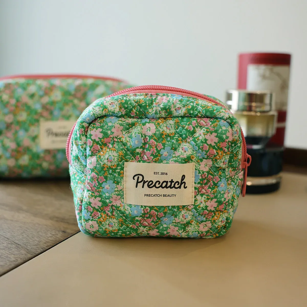 petit sac de maquillage à fleurs, sac de rangement portable de style frais, sac de teinture pour plantes et fleurs, étui pour serviettes hygiéniques pour jeunes filles et étudiantes