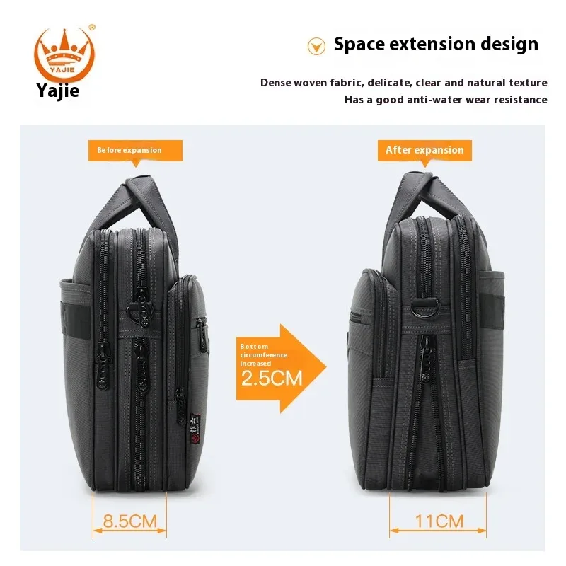 porte-documents pour hommes d'affaires, sac en toile imperméable de grande capacité pour ordinateur portable de 15.6 pouces, sacs de travail, sacs d'affaires, sacs de bureau officiels