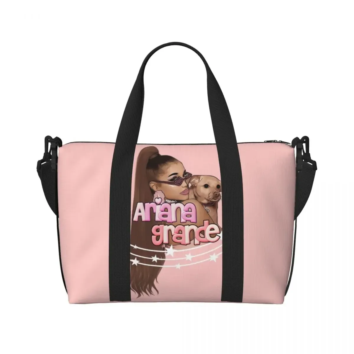 sac fourre-tout personnalisé ariana grande pop music pour femmes, sacs de voyage de grande capacité pour chanteur américain, plage, gymnastique