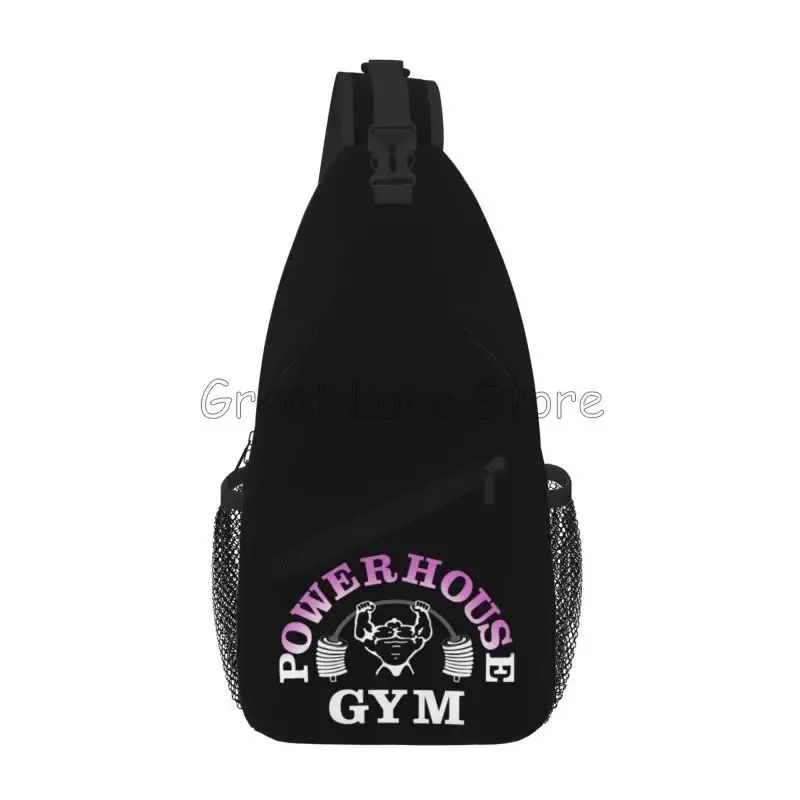 powerhouse gym sac à bandoulière noir unisexe quotidien épaule bandoulière poitrine sac à dos sac à dos portable pour voyage randonnée cyclisme camping