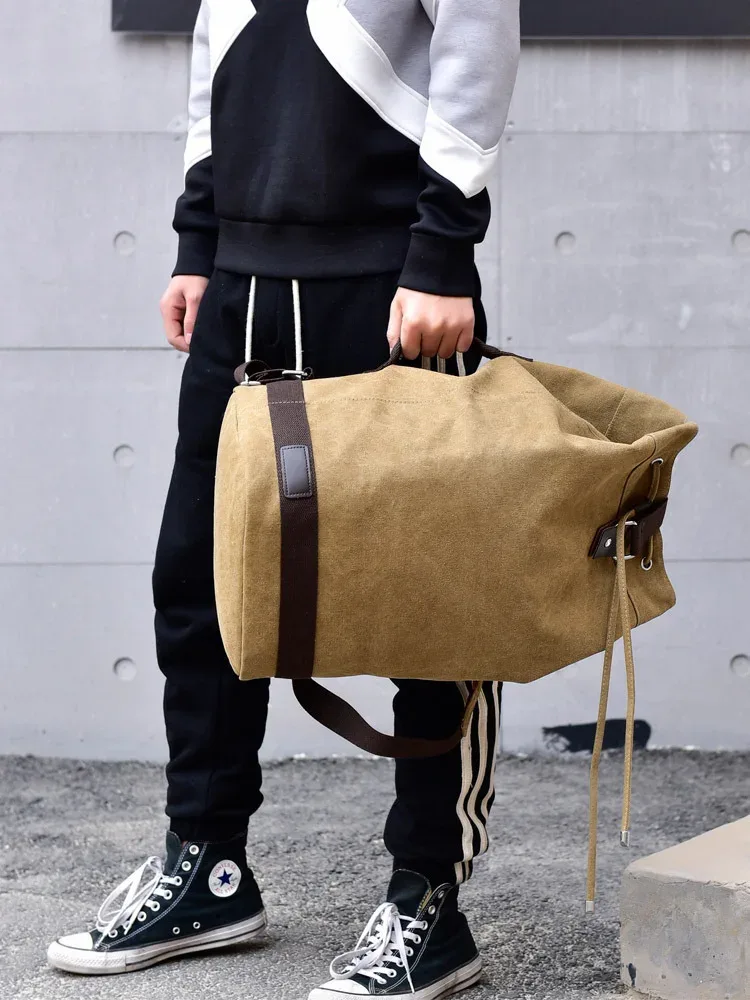 sac à dos de voyage de grande capacité pour hommes, sac d'extérieur, sac d'alpinisme, seau en toile, sacs à bandoulière pour hommes
