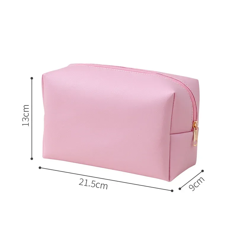 trousse de maquillage grande capacité en cuir pu pour femme, organisateur cosmétique imperméable, sac de toilette de voyage avec sangle de transport pour dames