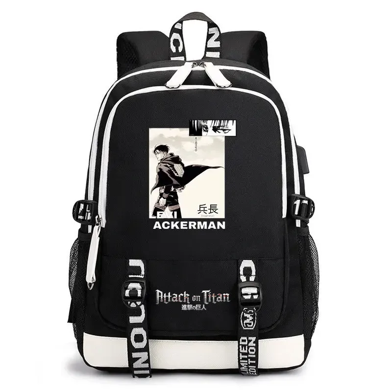 sac à dos anime attack on titan, cartable d'étudiant de grande capacité, léger et durable, peut accueillir un ordinateur de 16 pouces