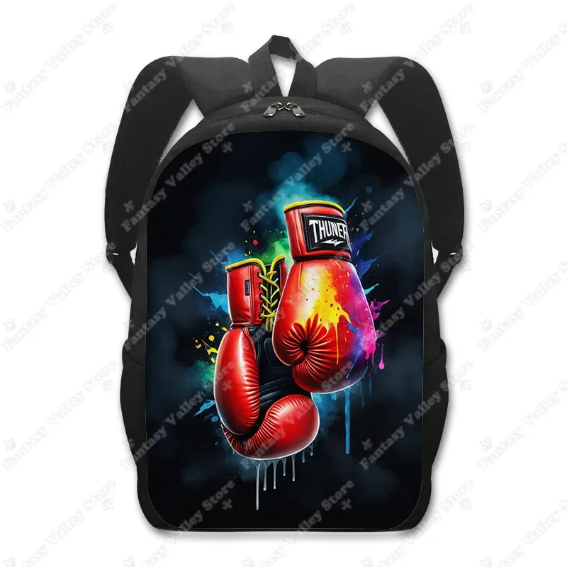 sac à dos à motif de boxeur cool pour adolescents, gants de boxe, sac à dos décontracté pour ordinateur portable, sacs d'école, cartable pour hommes et femmes