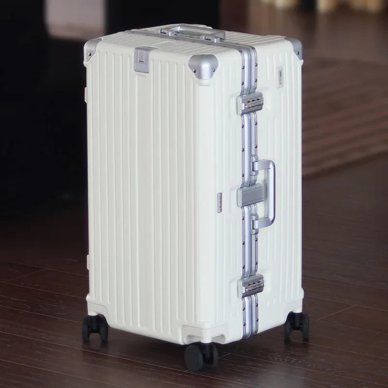 valise de grande capacité 30-36 pouces, 26 bagages à cadre en aluminium, abs épais + boîtier de chariot pc, bagage à main de 20 pouces avec porte-gobelet