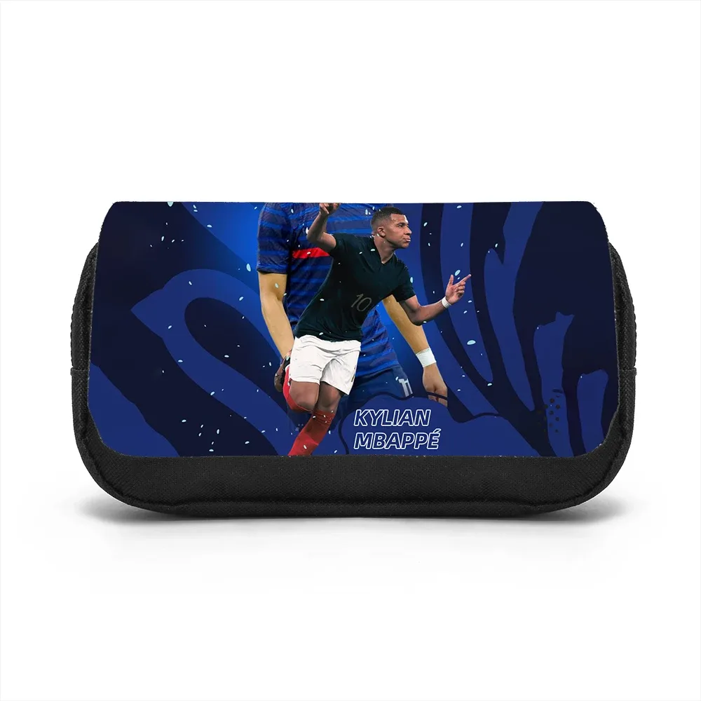trousse de papeterie grande capacité double compartiment m-mbappe, motif étoile de football, pour étudiants