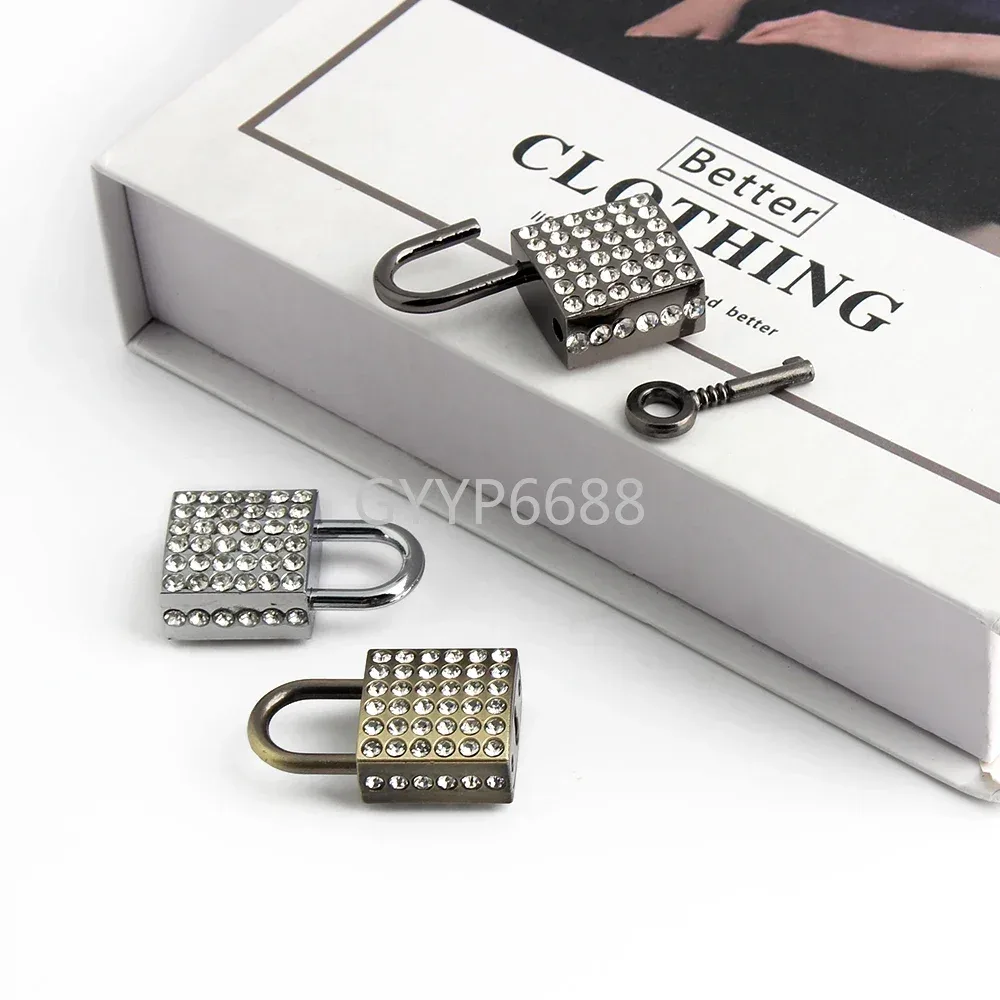 serrure à clé en métal biscuits pour hommes et femmes, sacs à main, bijoux punk, cadenas, accessoires décoratifs, 2 ensembles, 5 ensembles, 10 ensembles, 23x37mm