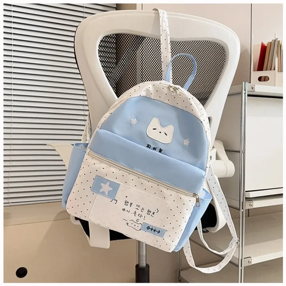 nouveau sac à dos à pois pour enfants, léger, multifonctionnel, grande capacité, blanc, dessin animé, mochilas d'extérieur