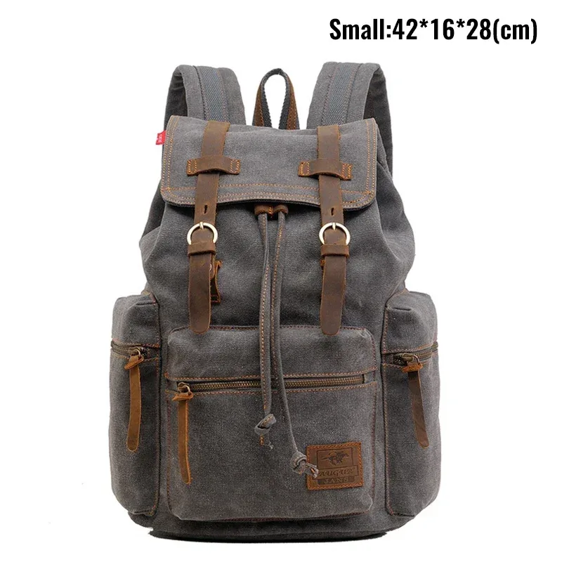 sac à dos rétro en toile pour homme, adapté pour ordinateur portable 14 pouces, vintage, résistant à l'usure, café, livraison au goutte-à-goutte, 36-55l