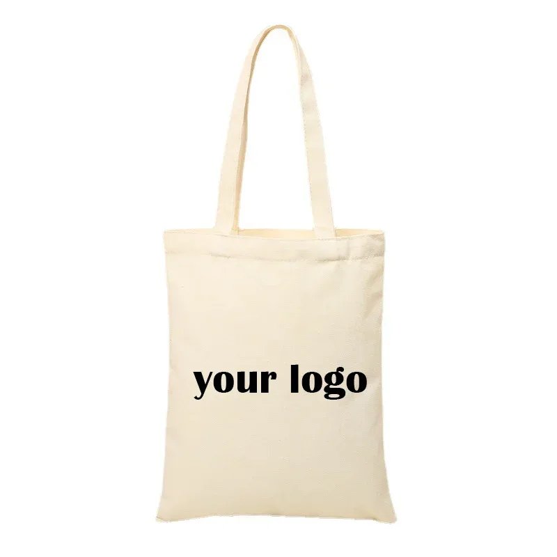 sac de shopping personnalisé, sac fourre-tout en toile avec logo, vente en gros en vrac, 100 pièces/lot, sac en coton réutilisable