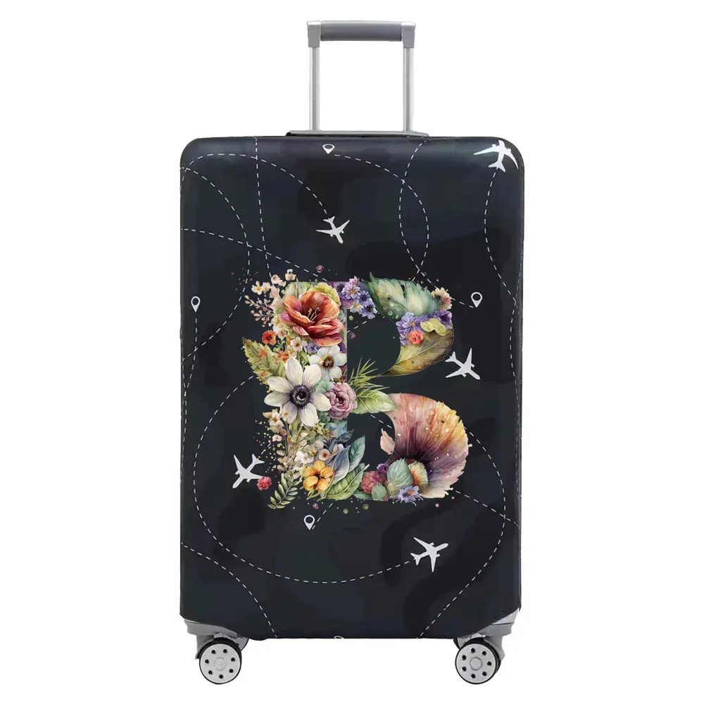 housse de valise de voyage, housse de protection en tissu extensible pour valises de 18 à 28 pouces, série de lettres florales