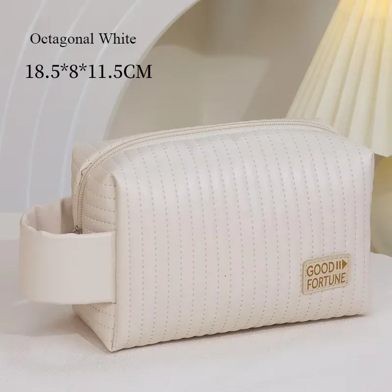 trousse de maquillage pratique, trousse de toilette portative de couleur unie en pu, sac de rangement de cosmétiques, rangement de voyage de grande capacité wj032