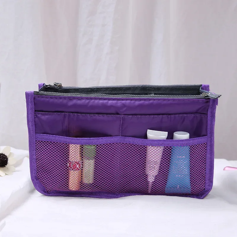 sacs à cosmétiques en nylon pour femmes, fourre-tout à double fermeture éclair, sac de maquillage, sac de rangement de produits de toilette, organisateur de maquillage de voyage en plein air pour filles