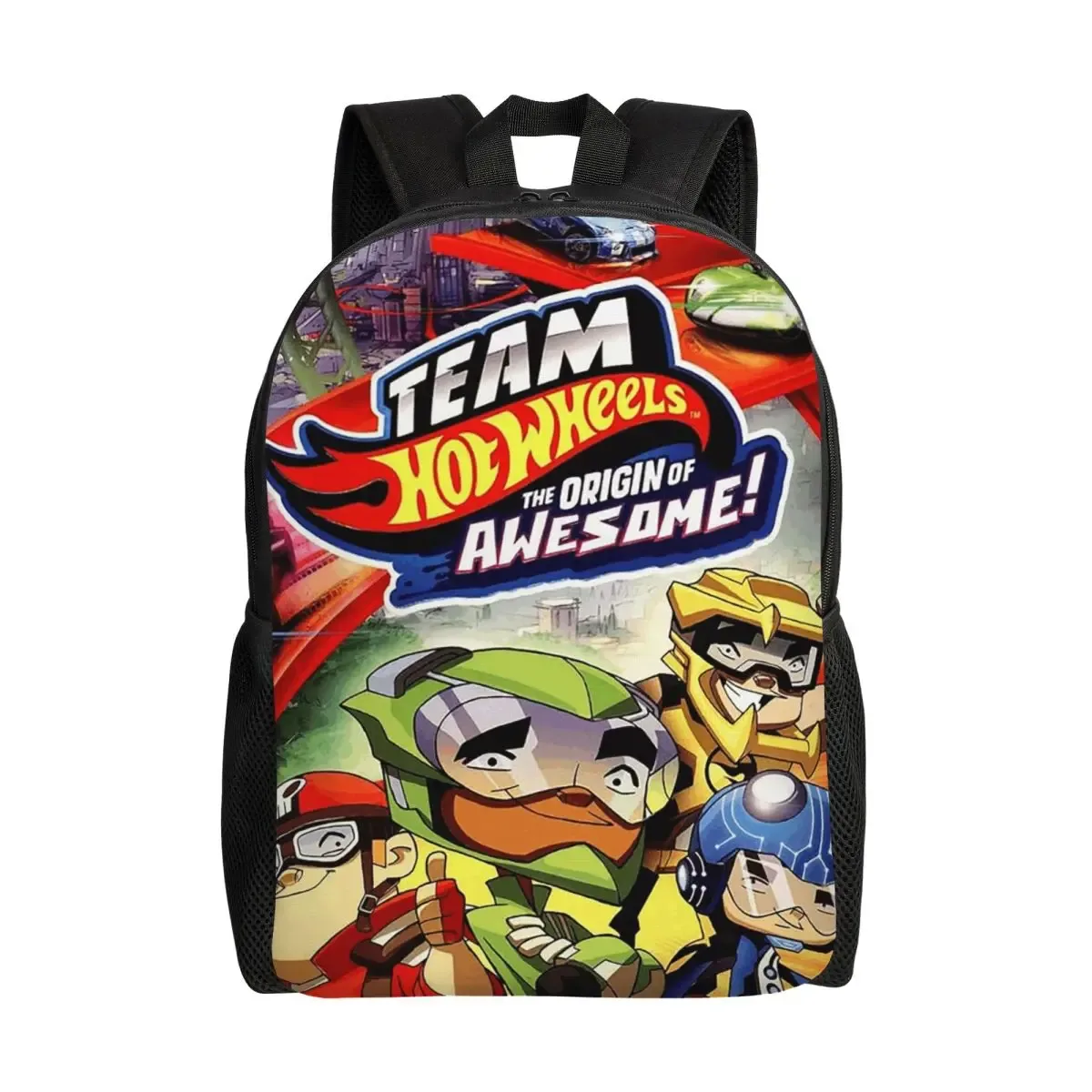 sac à dos hot wheels race pour étudiants, garçons et filles, sac d'école, sac à bandoulière pour ordinateur