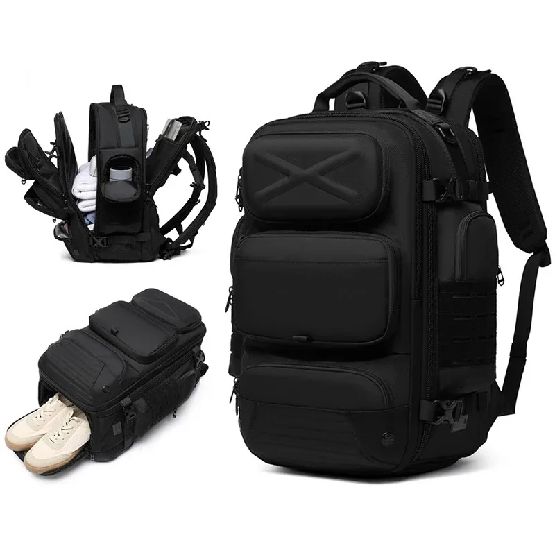 Sac à dos de voyage pour hommes, sac d'école, sac à dos Oxford avec compartiment pour chaussures, sac à dos pour ordinateur portable de 15.6 pouces, sacs à dos pour hommes