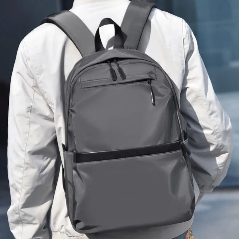 sac à dos pour ordinateur portable de grande capacité pour hommes, couleur unie, sac à dos de voyage et de loisirs