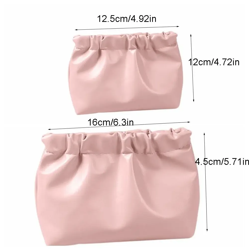 mini sac à cosmétiques en cuir pu, sac de rangement, sac de maquillage, sac de rangement de rouge à lèvres, fournitures de voyage à fermeture automatique, sac de printemps en feuille