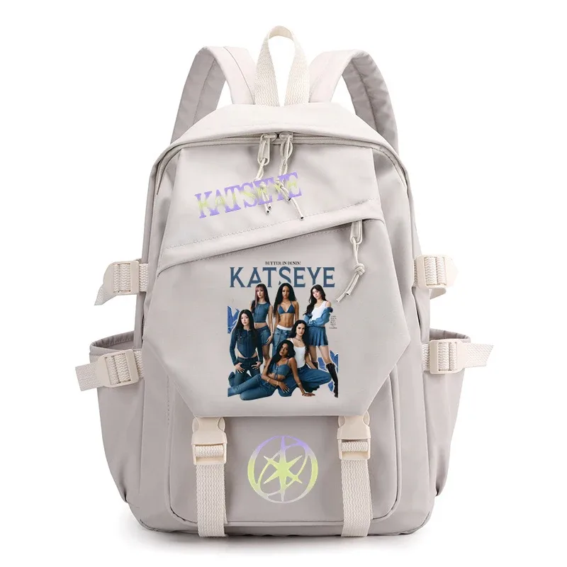 sac à dos d'école imprimé kpop katseye pour adolescentes, sac à dos de grande capacité pour étudiantes, sac à dos de mode pour femmes, sac à dos de voyage