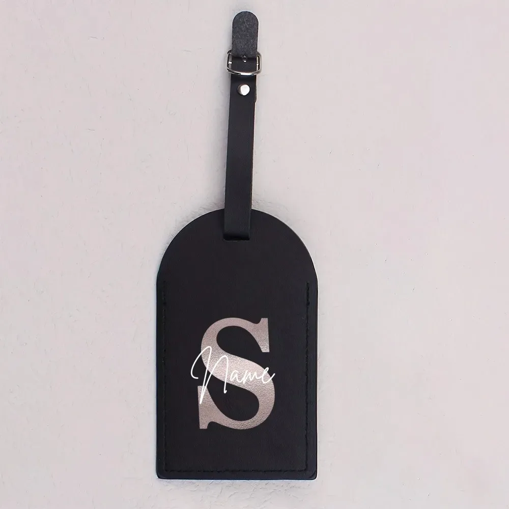 étiquette de bagage monogramme personnalisée en cuir pu pour valise, étiquettes de sac à main, sac de voyage, étiquette de valise, meilleur cadeau