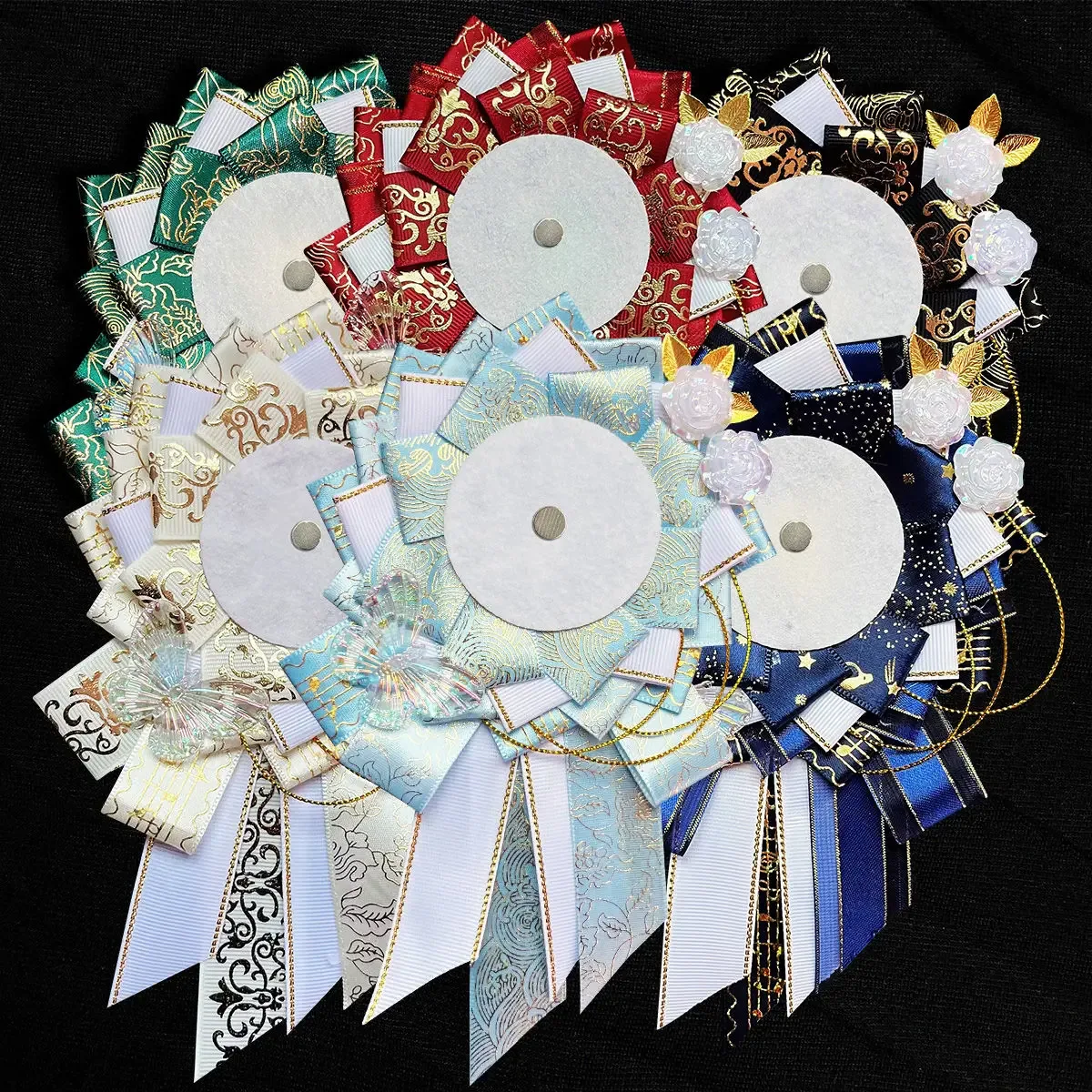 sac à dos en ruban vert pour cosplay, protection de rosette, porte-épingle à fleur, accessoires de danemark ge, remplissage de base, décorations, 58mm