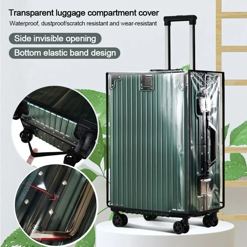 Housse de protection pour bagages durable, entièrement transparente, imperméable, anti-poussière, housse de protection pour valise en PVC