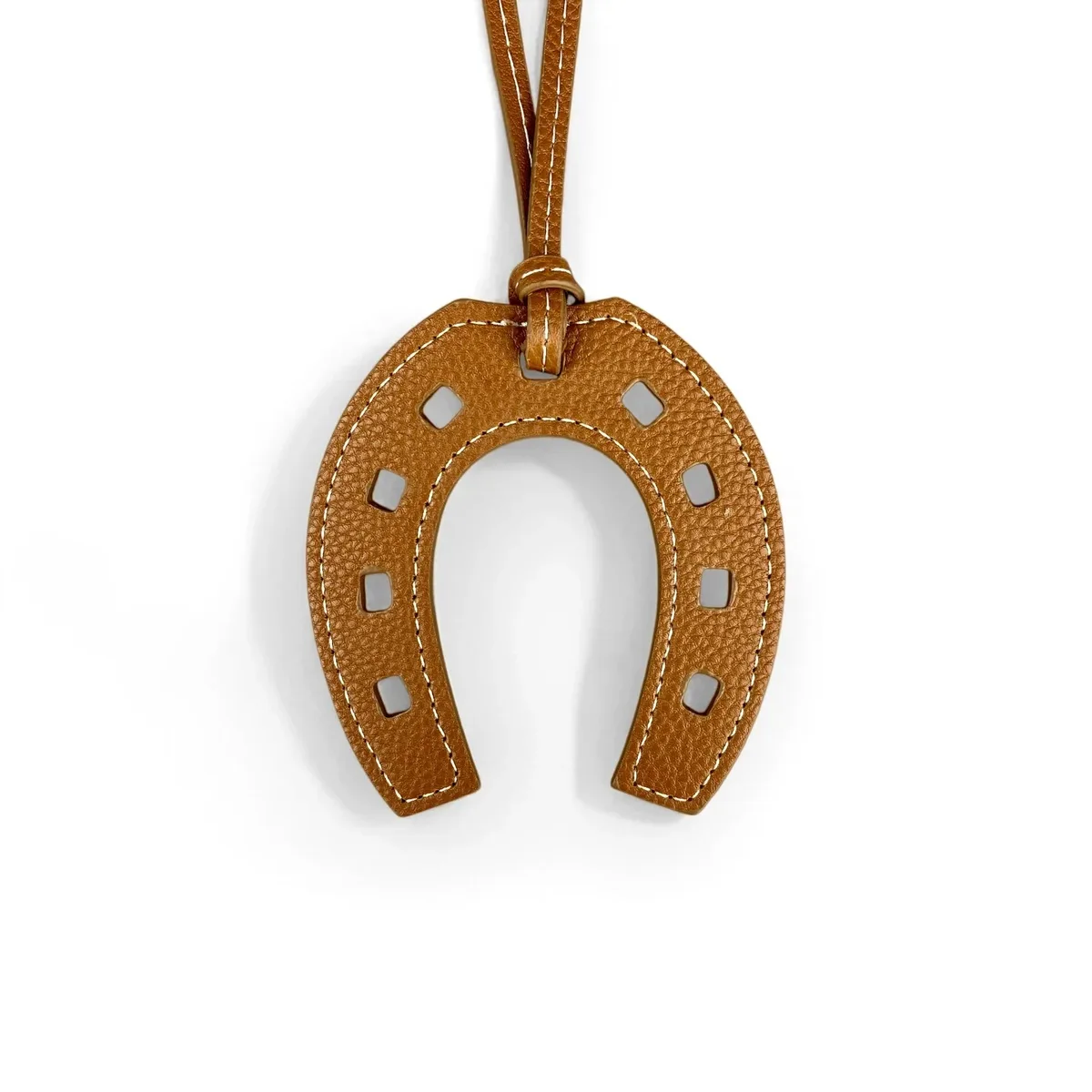 breloque/porte-clés en cuir pu faite à la main tête de cheval et fer à cheval - cadeau équestre unique pour sac à main et sac à dos - accessoire de mode pour sac