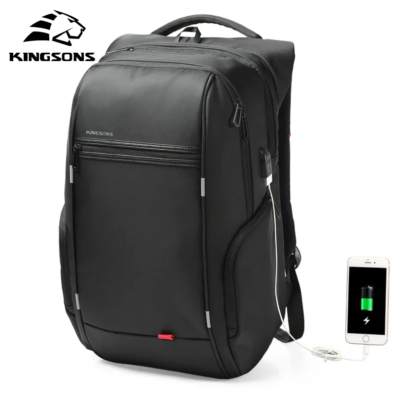 kingsons étanche hommes femmes sac à dos usb charge mâle femme école sacs à dos antivol sac à dos pour ordinateur portable 15.6,17.3 pouces 2024
